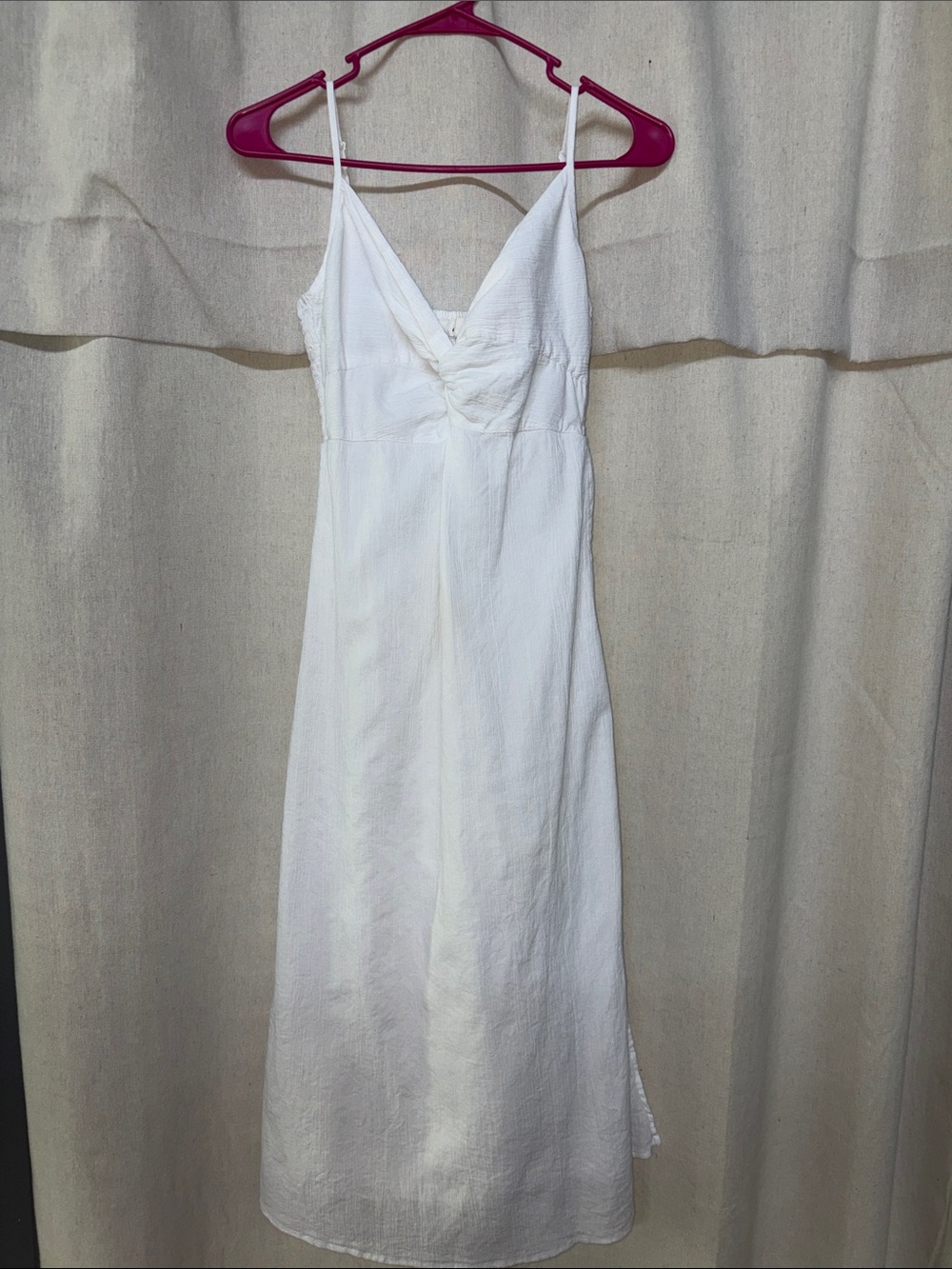 American Eagle Outfitters White Smocked Midi Sundress